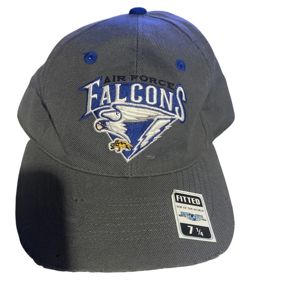 Vintage 90s Top Of The‎ World TOW Air Force Falcons fitted Hat Cap Y2K